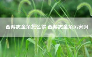西游志金角怎么得 西游志金角厉害吗
