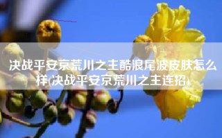 决战平安京荒川之主酷浪尾波皮肤怎么样(决战平安京荒川之主连招)
