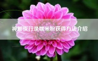 神都夜行录糯米粉获得方法介绍