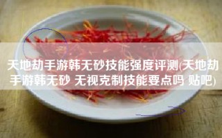 天地劫手游韩无砂技能强度评测(天地劫手游韩无砂 无视克制技能要点吗 贴吧)