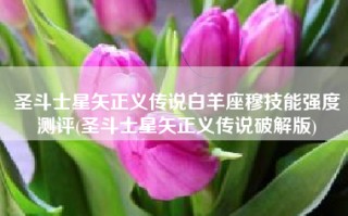 圣斗士星矢正义传说白羊座穆技能强度测评(圣斗士星矢正义传说破解版)
