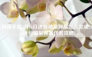 问道手游3月16日迷仙镇案探案怎么完成(3.16迷仙镇案探案任务攻略)
