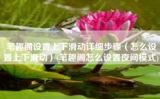 笔趣阁设置上下滑动详细步骤（怎么设置上下滑动）(笔趣阁怎么设置夜间模式)