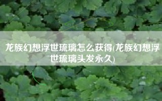 龙族幻想浮世琉璃怎么获得(龙族幻想浮世琉璃头发永久)
