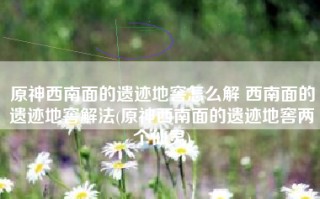 原神西南面的遗迹地窖怎么解 西南面的遗迹地窖解法(原神西南面的遗迹地窖两个仙灵)
