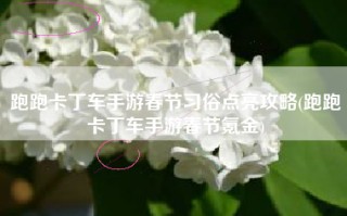 跑跑卡丁车手游春节习俗点亮攻略(跑跑卡丁车手游春节氪金)