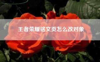 王者荣耀铭文页怎么改对象