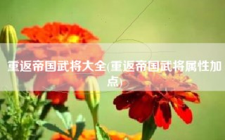 重返帝国武将大全(重返帝国武将属性加点)
