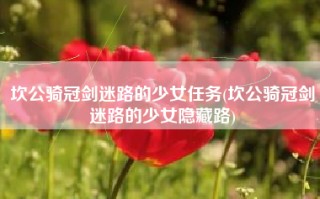 坎公骑冠剑迷路的少女任务(坎公骑冠剑迷路的少女隐藏路)