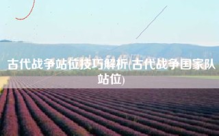 古代战争站位技巧解析(古代战争国家队站位)