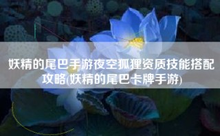 妖精的尾巴手游夜空狐狸资质技能搭配攻略(妖精的尾巴卡牌手游)