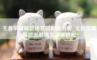 王者荣耀韩信铭文搭配最厉害_王者荣耀韩信出装铭文最强搭配