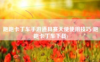 跑跑卡丁车手游道具赛天使使用技巧(跑跑卡丁车下载)