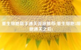 重生细胞新手通关流派推荐(重生细胞5细胞通关之后)