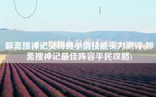 聊斋搜神记灵将聂小倩技能实力测评(聊斋搜神记最佳阵容平民攻略)