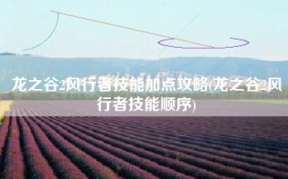 龙之谷2风行者技能加点攻略(龙之谷2风行者技能顺序)
