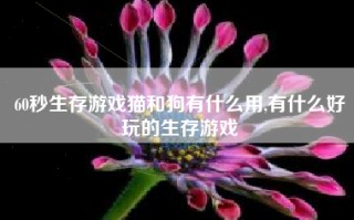 60秒生存游戏猫和狗有什么用,有什么好玩的生存游戏