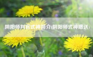 阴阳师判官式神简介(阴阳师式神赠送)