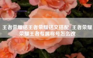 王者荣耀铭王者荣耀铭文搭配_王者荣耀荣耀王者专属称号怎么改
