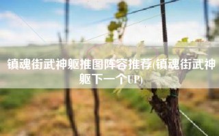 镇魂街武神躯推图阵容推荐(镇魂街武神躯下一个UP)