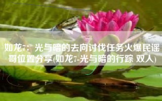 如龙7：光与暗的去向讨伐任务火爆民谣哥位置分享(如龙7-光与暗的行踪 双人)