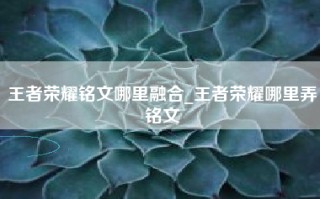 王者荣耀铭文哪里融合_王者荣耀哪里弄铭文