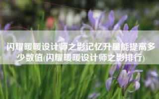闪耀暖暖设计师之影记忆升星能提高多少数值(闪耀暖暖设计师之影排行)