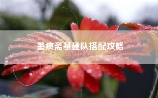 墨痕斋基建队搭配攻略