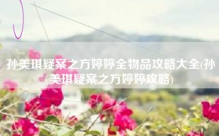 孙美琪疑案之方婷婷全物品攻略大全(孙美琪疑案之方婷婷攻略)