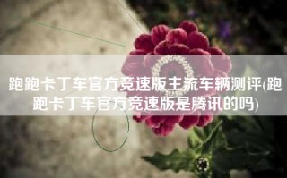 跑跑卡丁车官方竞速版主流车辆测评(跑跑卡丁车官方竞速版是腾讯的吗)