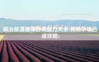 锻冶屋英雄谭合成配方大全(其他杂项合成攻略)