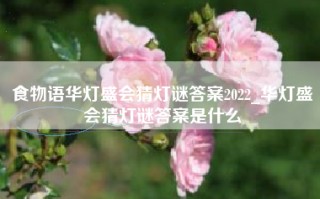 食物语华灯盛会猜灯谜答案2022_华灯盛会猜灯谜答案是什么