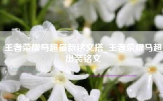 王者荣耀马超最新铭文搭_王者荣耀马超出装铭文