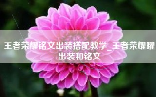 王者荣耀铭文出装搭配教学_王者荣耀曜出装和铭文