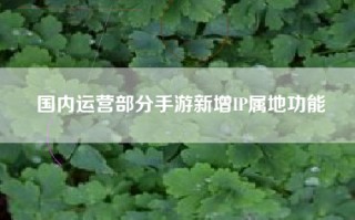 国内运营部分手游新增IP属地功能