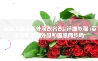 英雄联盟手游外服改名改id详细教程 (英雄联盟手游外服和国服同步吗)