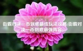 街霸对决一币到底最佳玩法攻略(街霸对决一币到底最强阵容)