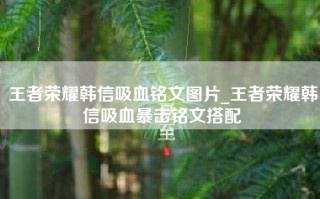 王者荣耀韩信吸血铭文图片_王者荣耀韩信吸血暴击铭文搭配