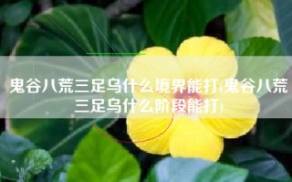鬼谷八荒三足乌什么境界能打(鬼谷八荒三足乌什么阶段能打)