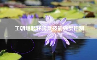 王朝崛起轻骑兵技能强度评测
