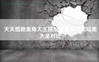 天天酷跑金角大王搭配暗黑审判和暗黑大圣对比