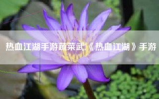 热血江湖手游蔬菜武,《热血江湖》手游