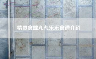 精灵食肆丸丸乐乐食谱介绍