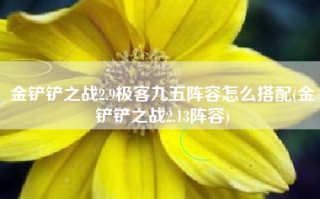 金铲铲之战2.9极客九五阵容怎么搭配(金铲铲之战2.13阵容)