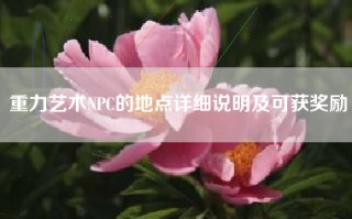 重力艺术NPC的地点详细说明及可获奖励