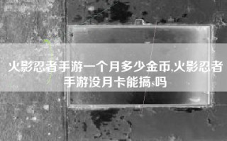 火影忍者手游一个月多少金币,火影忍者手游没月卡能搞s吗