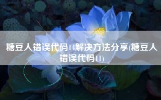 糖豆人错误代码14解决方法分享(糖豆人错误代码11)