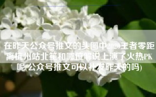 在昨天公众号推文的头图中2020王者零距离杭州站北笙和哪位解说上演了火热PK呢(公众号推文可以补发昨天的吗)