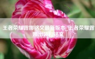 王者荣耀露娜铭文最新版本_王者荣耀露娜出装和铭文