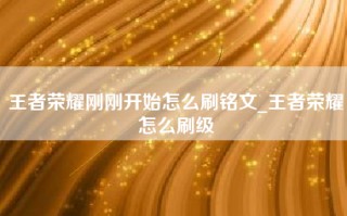 王者荣耀刚刚开始怎么刷铭文_王者荣耀怎么刷级